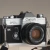 Canon® Canon FTb 35mm Film SLR(Canon Ftb 35mm Film Slr Serial 246460 W 50mm F1 8 Lens Film Tested Works Great)