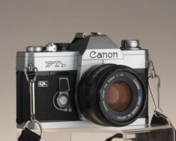 Canon® Canon FTb 35mm Film SLR(Canon Ftb 35mm Film Slr Serial 246460 W 50mm F1 8 Lens Film Tested Works Great)