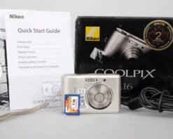 Nikon Coolpix L16 7.1 MP CCD Sensor Digicam W/ 1GB SD Card + Original Box And Accessories (uses AA Batteries)(Nikon Coolpix L16 7 1 Mp Ccd Sensor Digicam W 1gb Sd Card Original Box And Accessories Uses Aa Batteries)