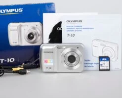 Olympus T-10 10MP CCD Sensor Digicam W/ 4GB SD Card + Box + Manuals + CD + Cable(Olympus T 10 10mp Ccd Sensor Digicam W 4gb Sd Card Box Manuals Cd Cable)
